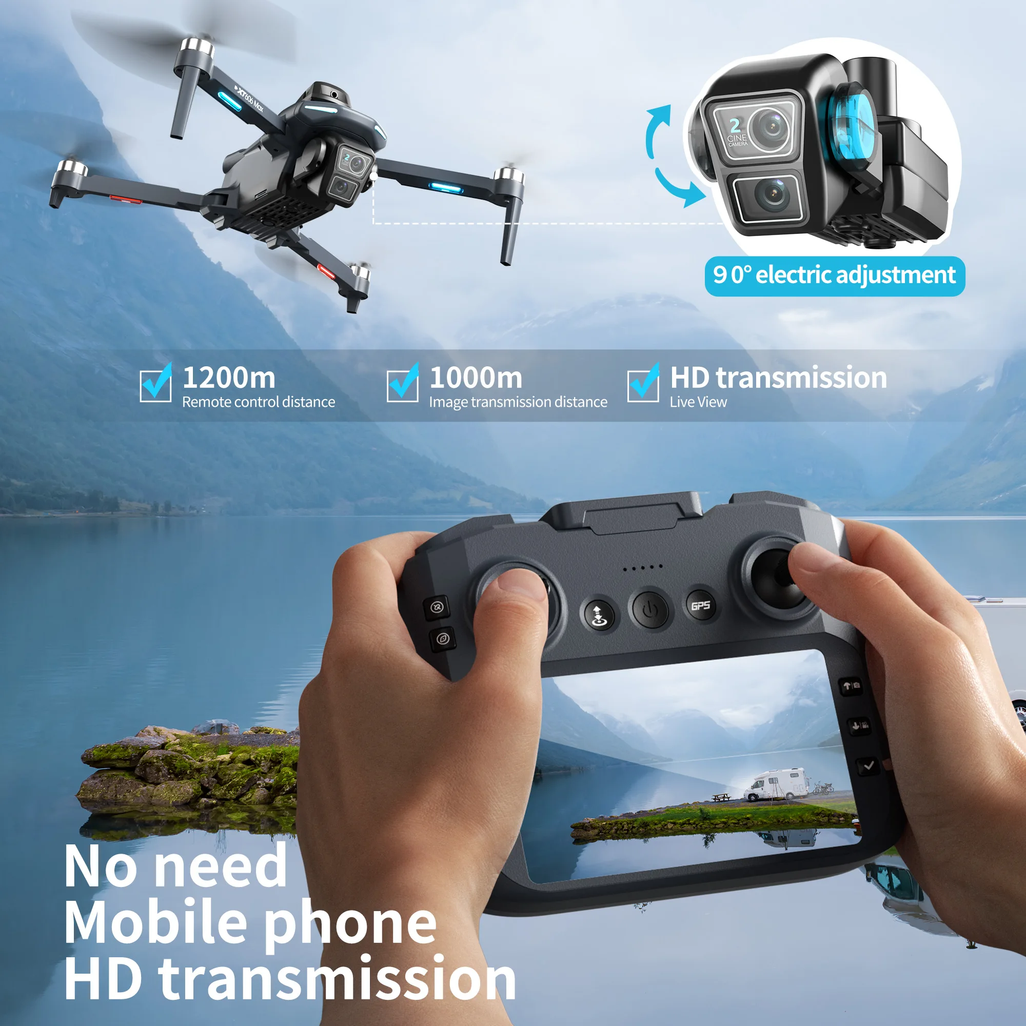 Original XT606 MAX GPS Drone H - Drone Multispectral 评论和价格